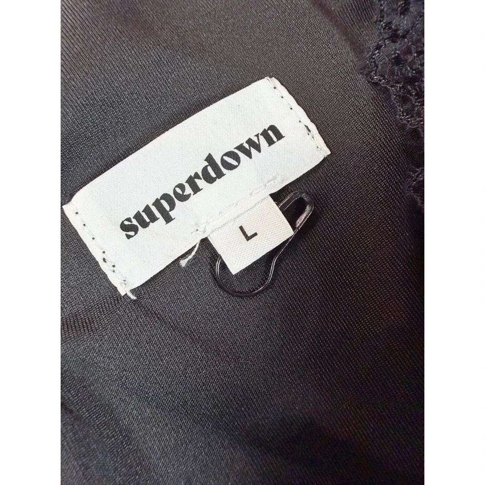superdown Lace Mini Dress‎ Women L Black Off Shoulder Long Sleeve